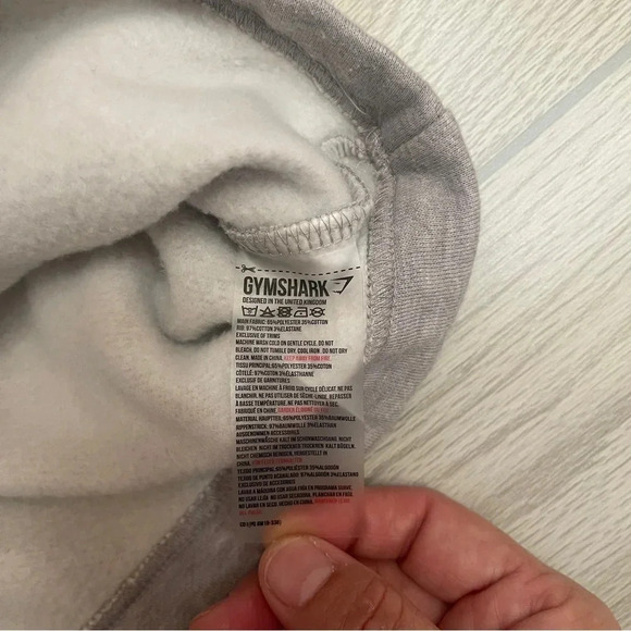 Gymshark Legacy Cropped Sweater Light Gray Gym Athletic Women’s size Small - Picture 7 of 10